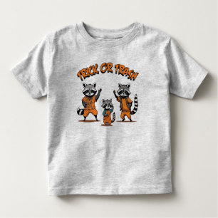 Raccoon Family - Trick or Trash Cute Halloween Toddler T-shirt