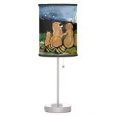 Raccoon Family Watching the Moon, Cute Lamp! Table Lamp (Left)