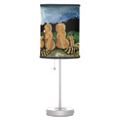 Raccoon Family Watching the Moon, Cute Lamp! Table Lamp (Right)