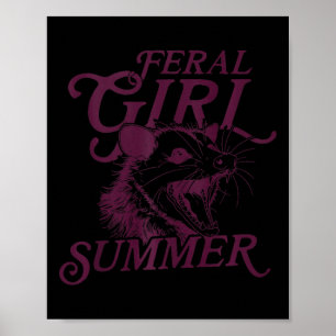 Raccoon Feral Girl Summer Tank Top  Poster