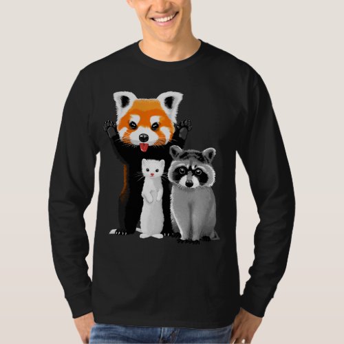 Raccoon ferret and red panda T_Shirt