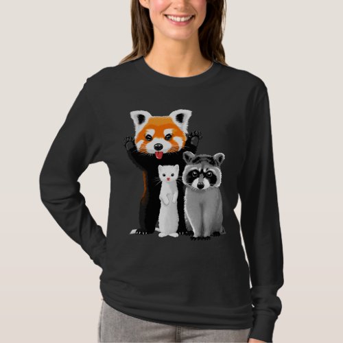 Raccoon ferret and red panda T_Shirt