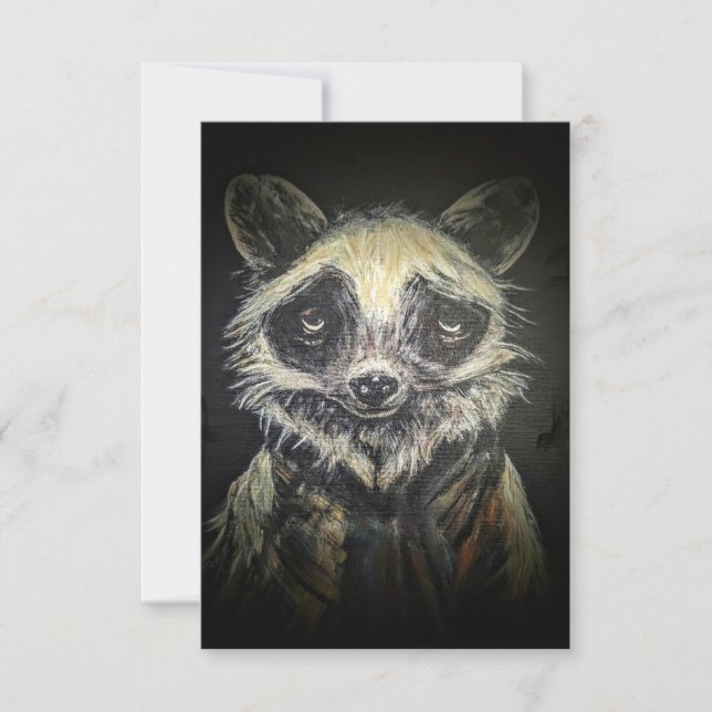 Raccoon Flat Thank You Card (Front)