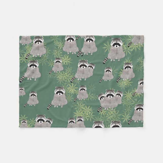 Raccoon Fleece Blanket (Front (Horizontal))