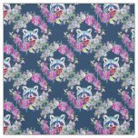 Raccoon Floral Woodland Fabric