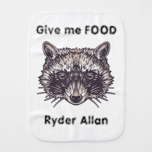 Raccoon Forest Animal Funny Name   Baby Burp Cloth