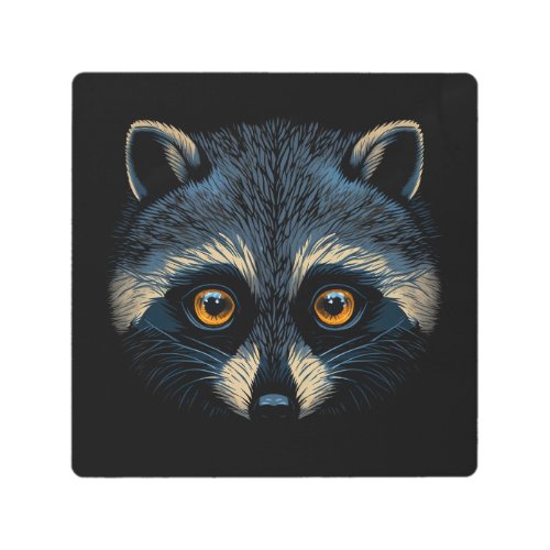 Raccoon fractured unique look  metal print