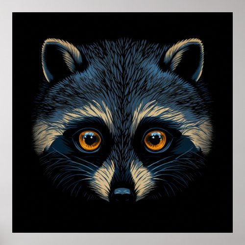 Raccoon fractured unique look  poster