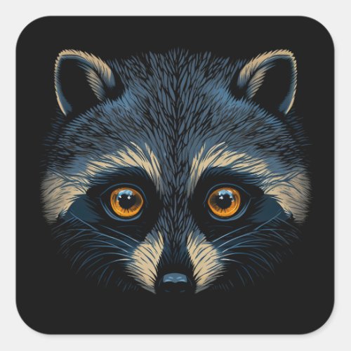 Raccoon fractured unique look  square sticker