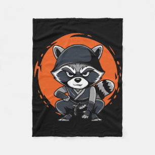 Raccoon Funny Karate Design Costume Animals  Fleece Blanket
