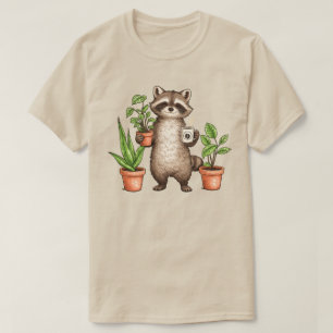 Raccoon Gardening - Powered by Plants & Coffee T-Shirt