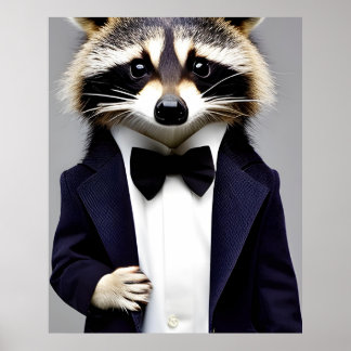 Raccoon Gentleman in a suit wall art