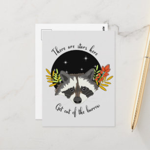 Raccoon. Get out of your hole! Postcard