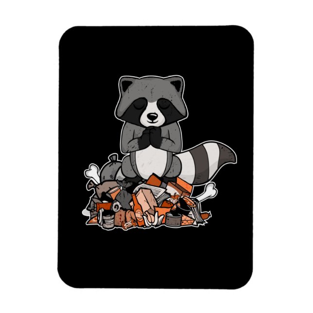 Raccoon Gift Women Meditation Yoga Raccoon Magnet (Vertical)