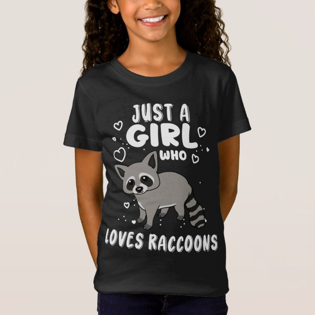 Raccoon Gift Women Raccoon Gift Girls Raccoon T-Shirt (Front)