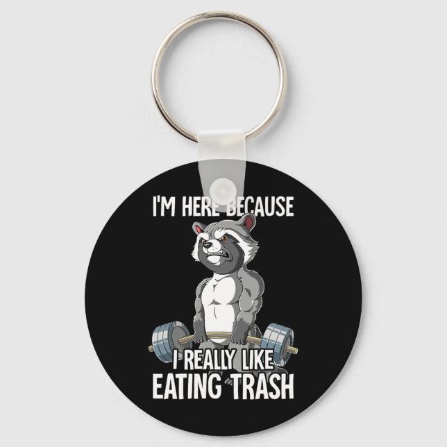 Raccoon Gym Weight Training Bodybuilder  Keychain (Front)