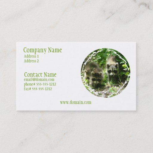 Customizable Raccoon Habitat Business Card