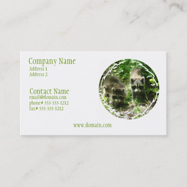 Raccoon Habitat Business Card (Front)