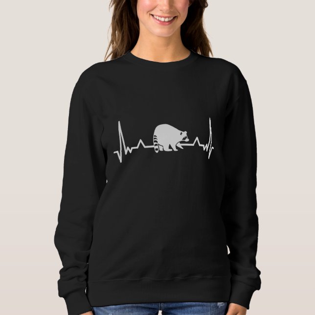 Raccoon Heartbeat Racoon Sweatshirt (Front)
