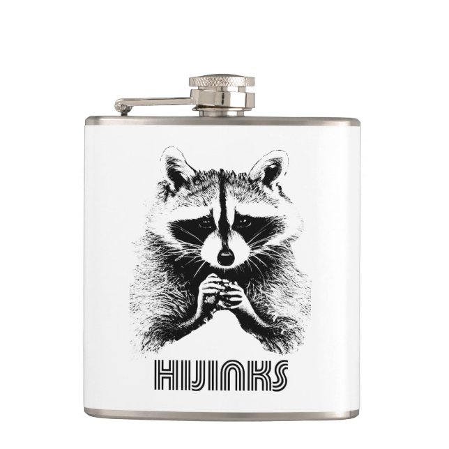 Raccoon Hijinks Flask (Front)
