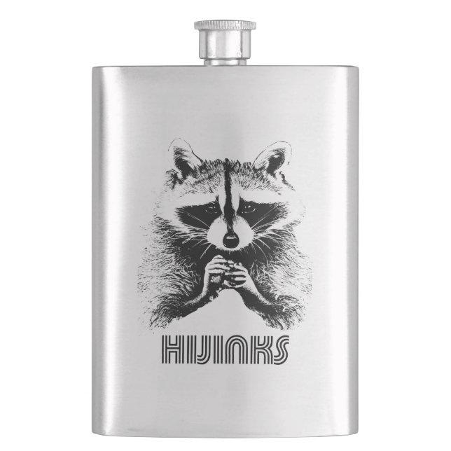 Raccoon Hijinks Flask (Front)