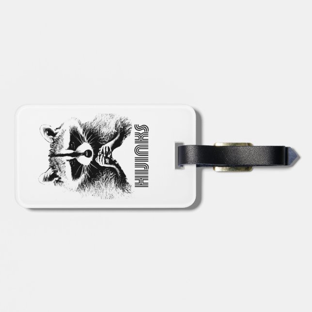 Raccoon Hijinks Luggage Tag (Back Horizontal)