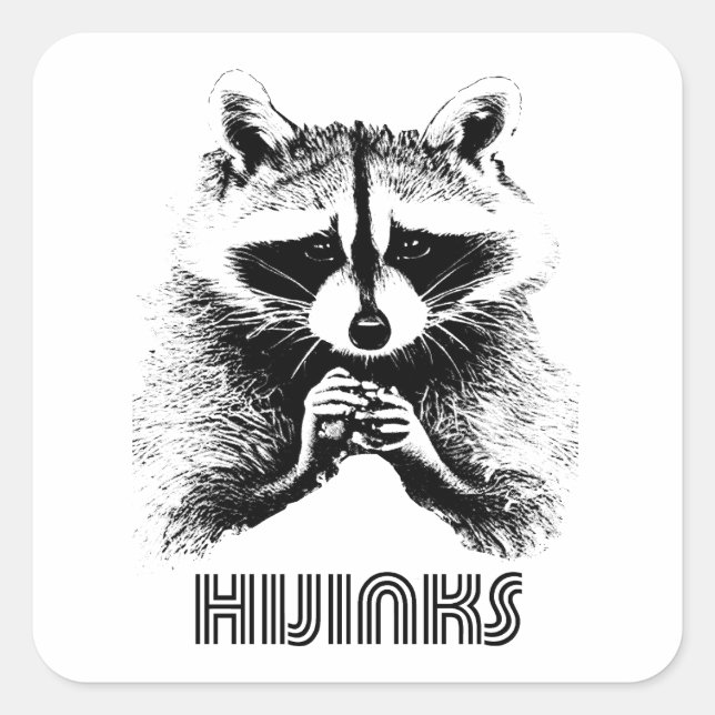 Raccoon Hijinks Square Sticker (Front)