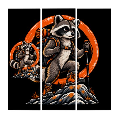 Raccoon Hiker – Wild Trails Triptych
