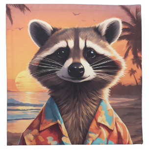 Raccoon Holiday Cloth Napkin