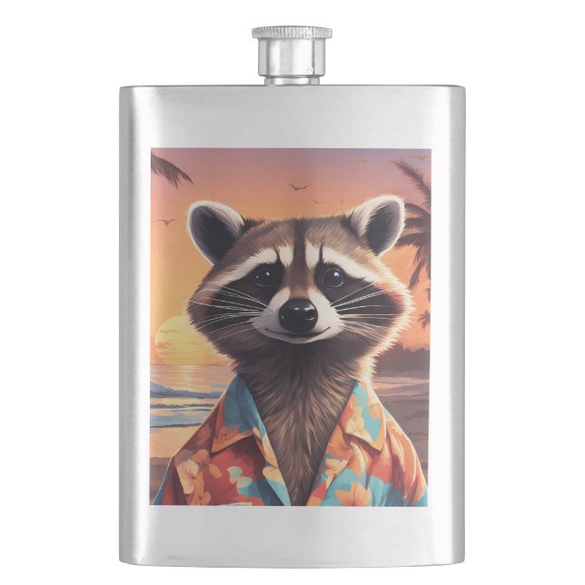 Raccoon Holiday Flask (Front)