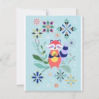 Raccoon Holiday Fun Design Card