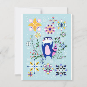 Raccoon Holiday Fun Design Card