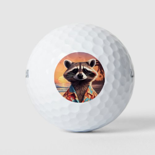 Raccoon Holiday Golf Balls