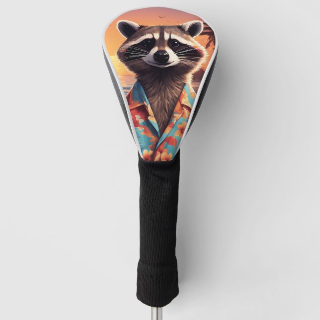 Raccoon Holiday Golf Head Cover (Front)