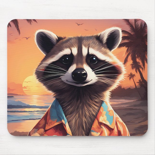 Raccoon Holiday Mouse Pad (Front)