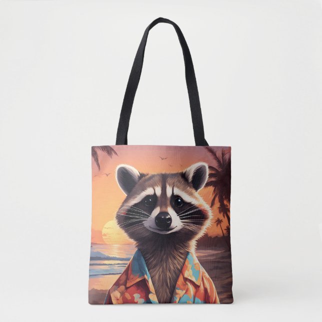 Raccoon Holiday Tote Bag (Front)