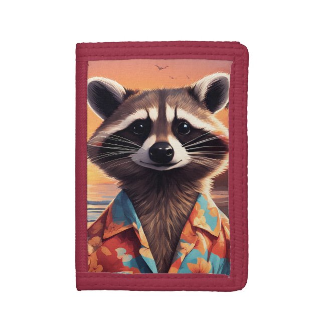 Raccoon Holiday Trifold Wallet (Front Vertical)
