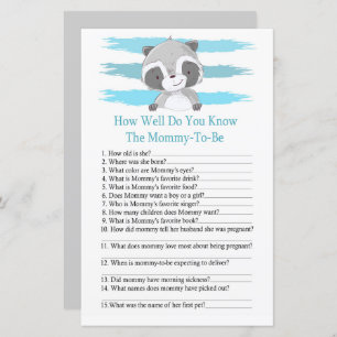 Raccoon How well do you know baby shower