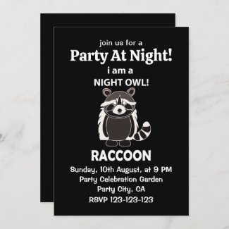 Raccoon I am A Night Owl Funny Raccoon