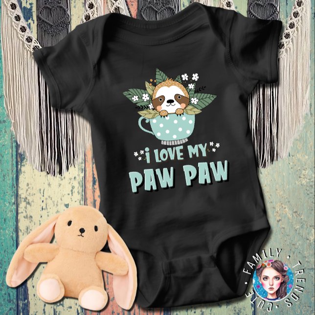 Raccoon I Love My Paw Paw Baby Bodysuit (Creator Uploaded)