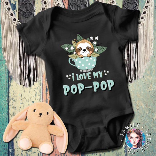 Raccoon I Love My Pop-pop  Baby Bodysuit (Creator Uploaded)