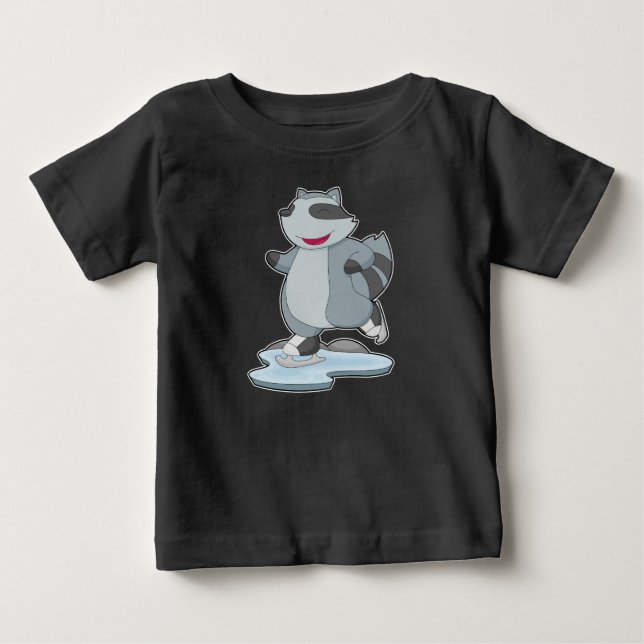 Raccoon Ice skating Ice skates Baby T-Shirt (Front)