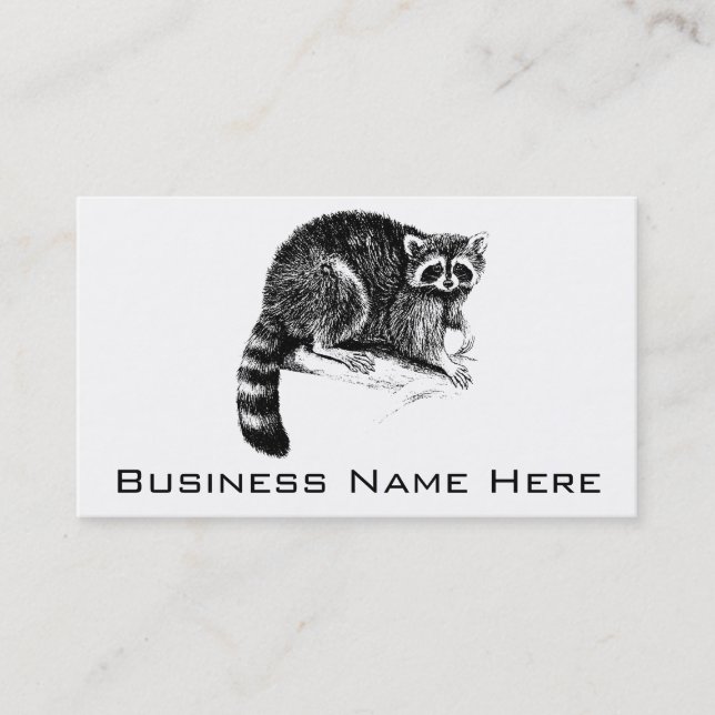 Raccoon Illustration Business Card (Front)