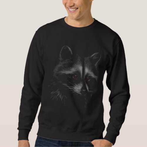 Raccoon Illustration Gift Wild Animal Nature Lover Sweatshirt
