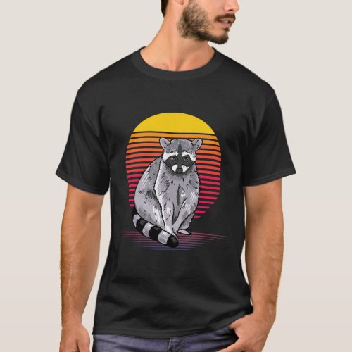 Raccoon Illustration Lover Gift Raccoons Love Gift T_Shirt