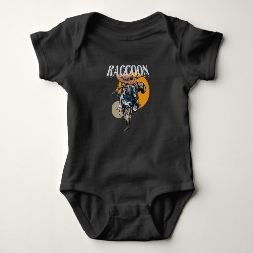 raccoon_illustration_streetwear baby bodysuit