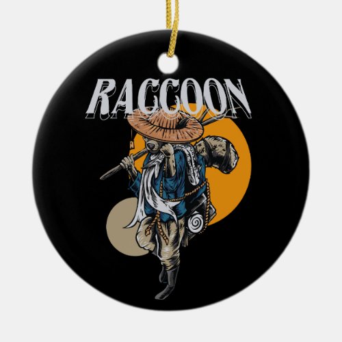 raccoon_illustration_streetwear ceramic ornament