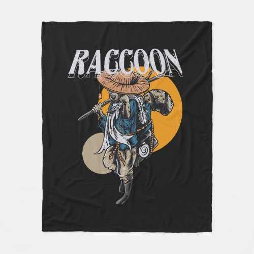 raccoon_illustration_streetwear fleece blanket