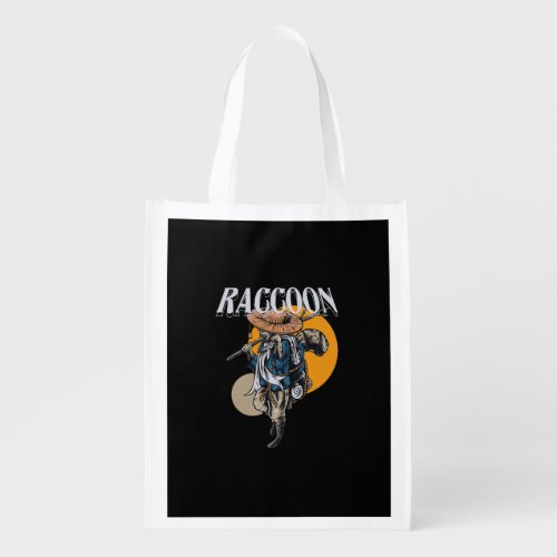 raccoon_illustration_streetwear grocery bag
