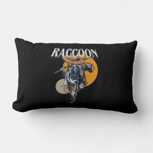 raccoon_illustration_streetwear lumbar pillow